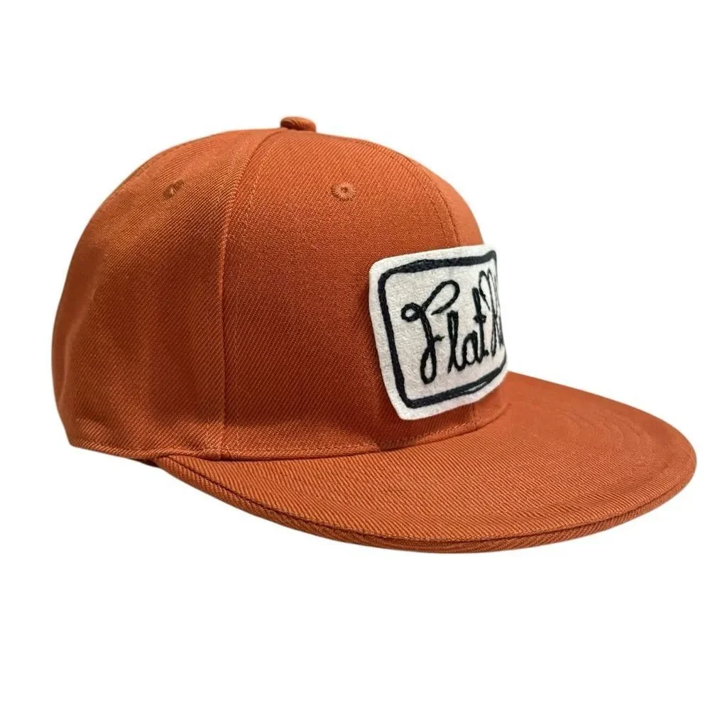Flat Rat Rust Orange Fitted Hat Size 7 1/4 Royal Original Embroidered Patch Cap